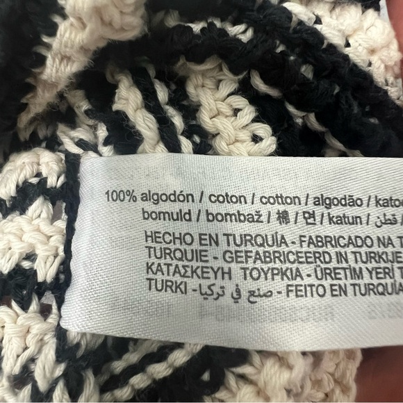 Zara Women’s S Black Cream Cotton Crochet Boho Chic Babydoll Slinky Mini Dress - Picture 11 of 13